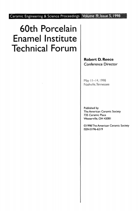 Cover image for book 60th Porcelain Enamel Institute Technical Forum