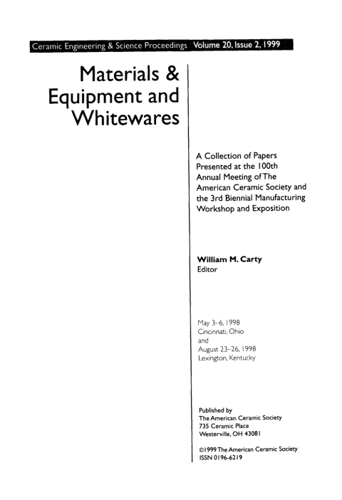 Cover image for book Materials and Equipment - Whitewares