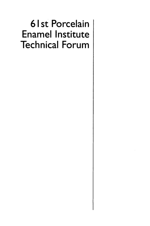 Cover image for book 61st Porcelain Enamel Institute Technical Forum