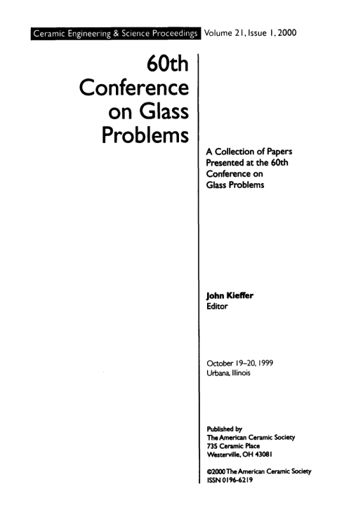 Cover image for book 60th Conference on Glass Problems