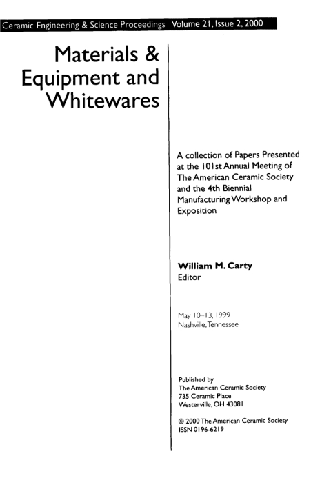 Cover image for book Materials and Equipment - Whitewares
