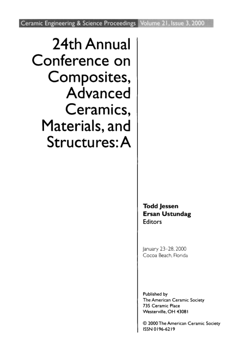 Cover image for book 24th Annual Conference on Composites, Advanced Ceramics, Materials, and Structures - A