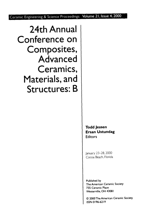 Cover image for book 24th Annual Conference on Composites, Advanced Ceramics, Materials, and Structures - B
