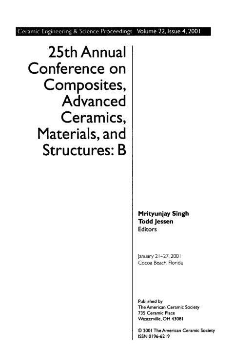 Cover image for book 25th Annual Conference on Composites, Advanced Ceramics, Materials, and Structures - B