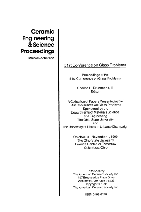 Cover image for book 51st Conference on Glass Problems