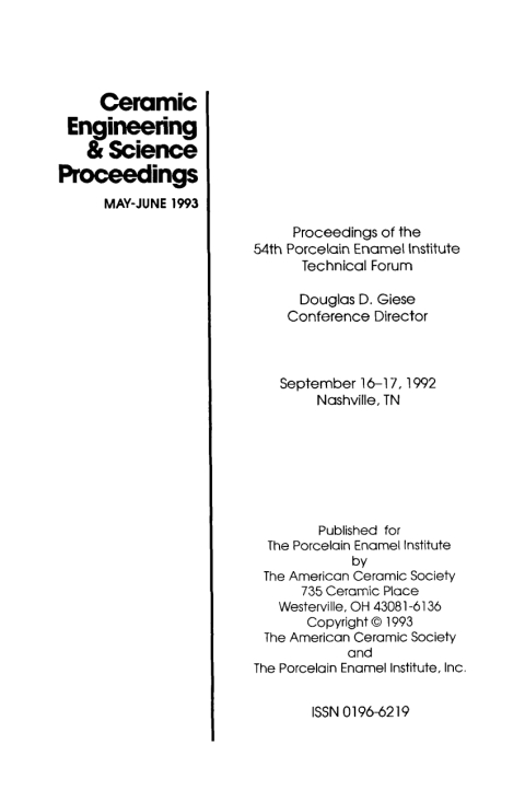 Cover image for book 54th Porcelain Enamel Institute Technical Forum