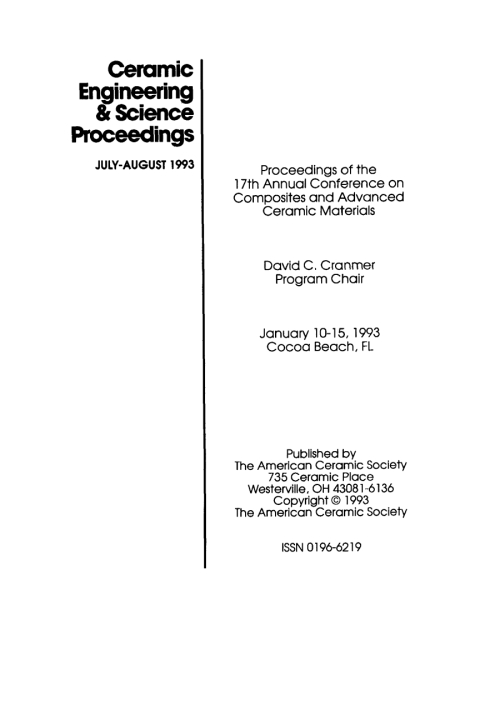 Cover image for book 17th Annual Conference on Composites and Advanced Ceramic Materials, Part 1 of 2