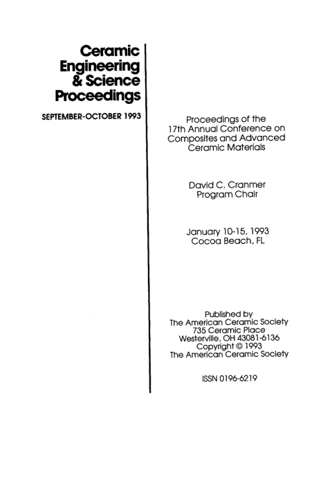 Cover image for book 17th Annual Conference on Composites and Advanced Ceramic Materials, Part 2 of 2
