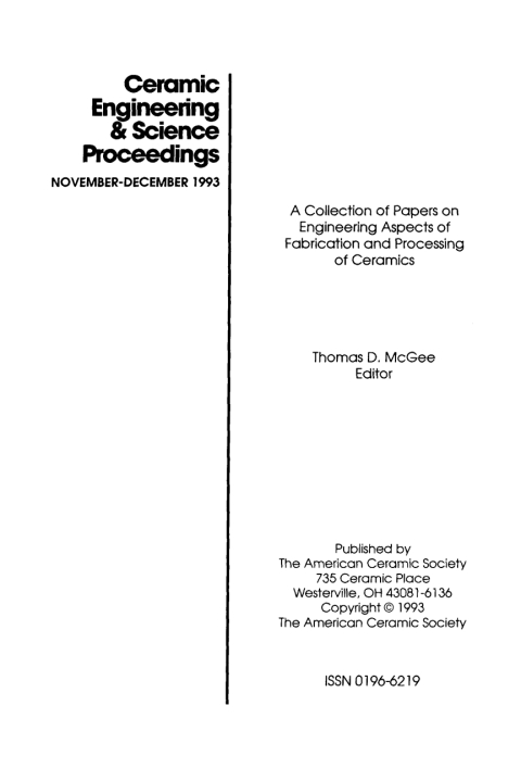Cover image for book Fabrication of Ceramics