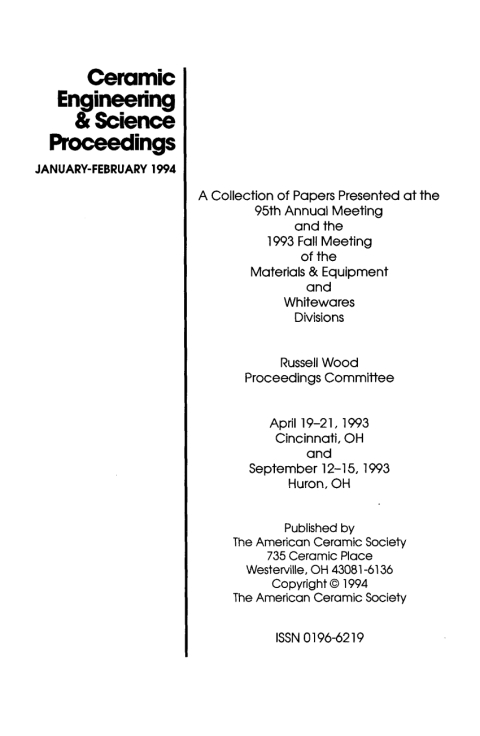 Cover image for book Materials and Equipment - Whitewares Manufacturing