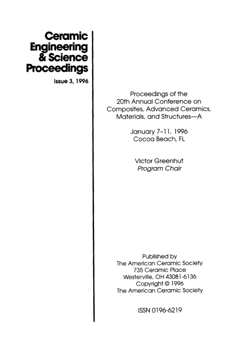 Cover image for book 20th Annual Conference on Composites, Advanced Ceramics, Materials, and Structures - A