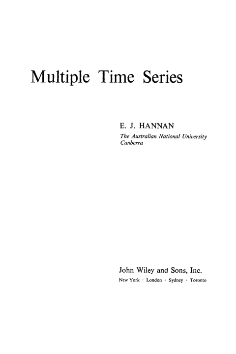 Cover image for book Multiple Time Series