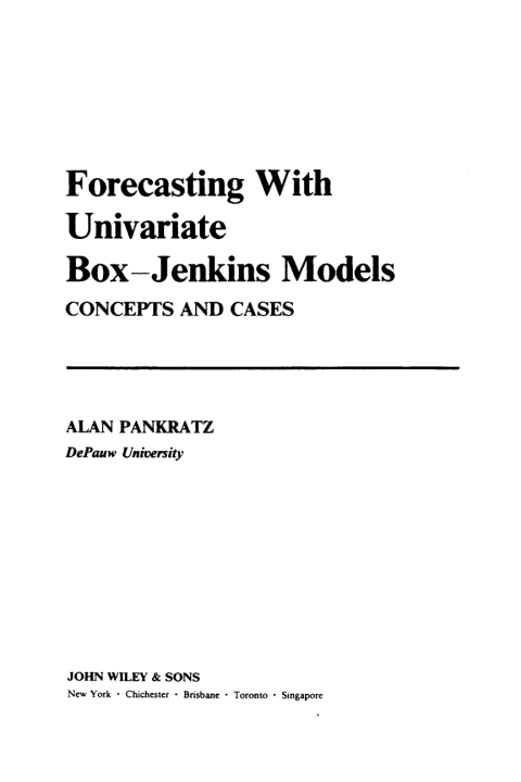 Cover image for book Forecasting with Univariate Box - Jenkins Models