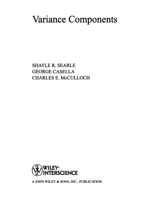 Cover image for book Variance Components