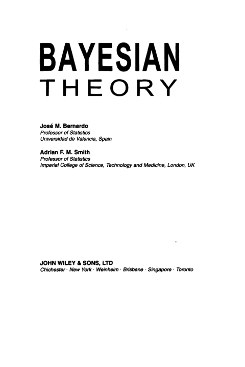 Cover image for book Bayesian Theory