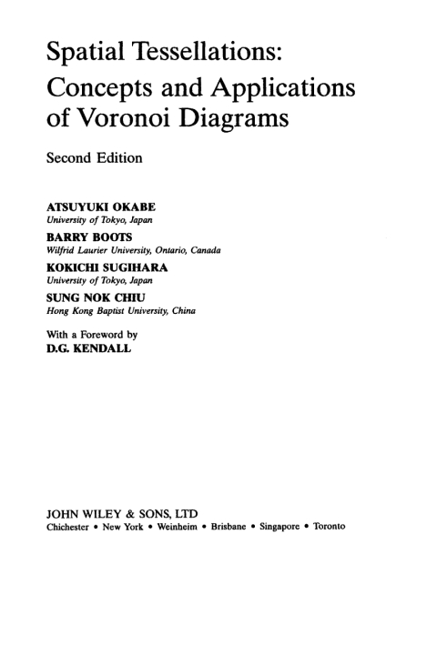 Cover image for book Spatial Tessellations