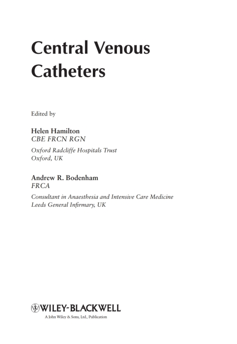 Cover image for book Central Venous Catheters