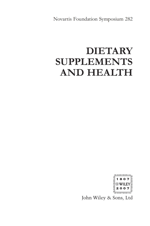 Cover image for book Dietary Supplements and Health