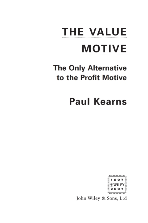 Cover image for book The Value Motive