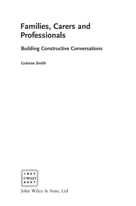 Cover image for book Families, Carers and Professionals