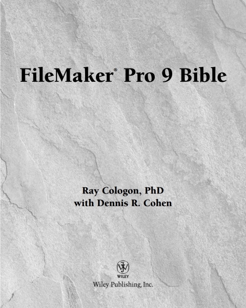 Cover image for book FileMaker Pro 9 Bible