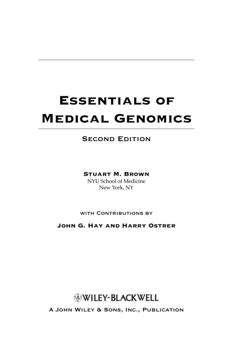 Cover image for book Essentials of Medical Genomics