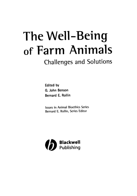 Cover image for book The Well-Being of Farm Animals: Challenges and Solutions