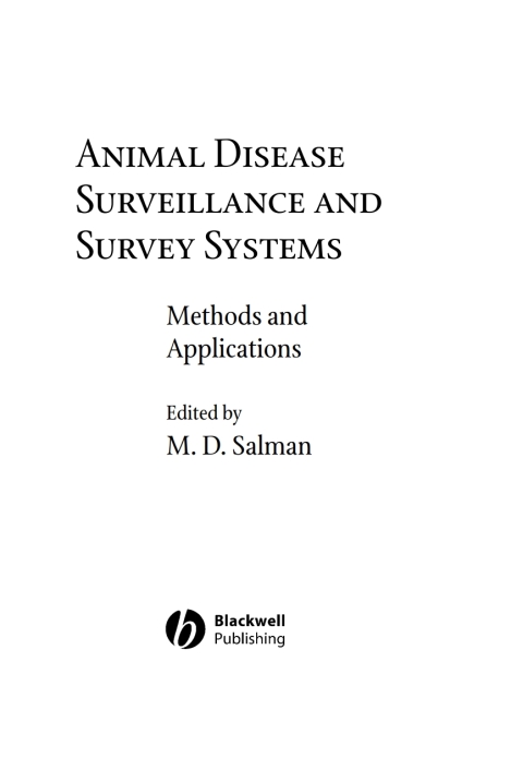 Cover image for book Animal Disease Surveillance and Survey Systems