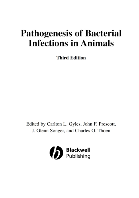 Cover image for book Pathogenesis of Bacterial Infections in Animals