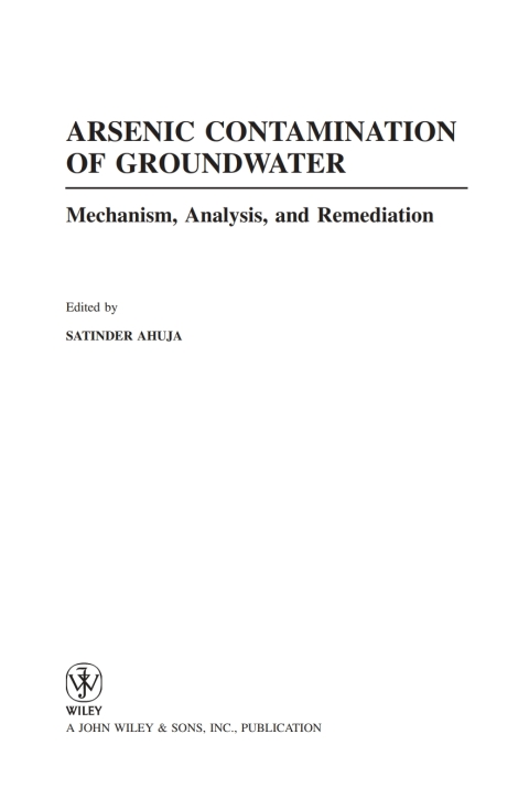 Cover image for book Arsenic Contamination of Groundwater