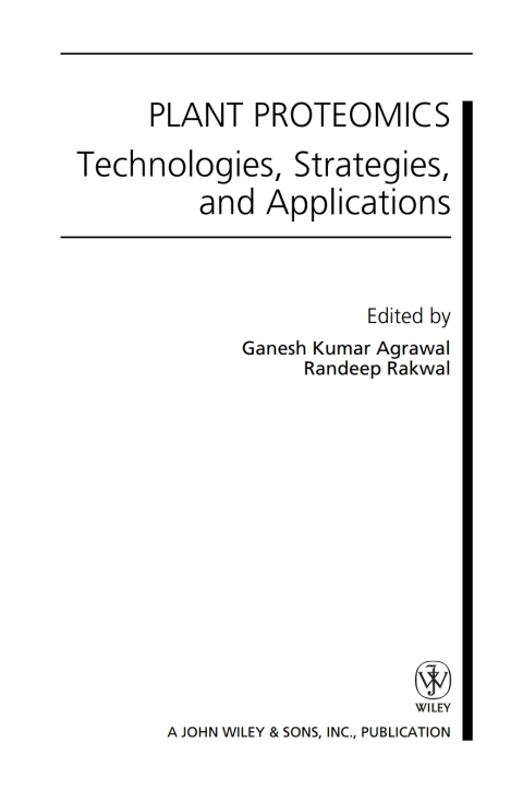 Cover image for book Plant Proteomics