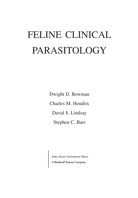 Cover image for book Feline Clinical Parasitology