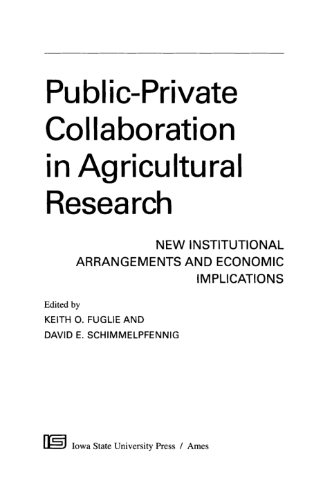 Cover image for book Public-Private Collaboration in Agricultural Research