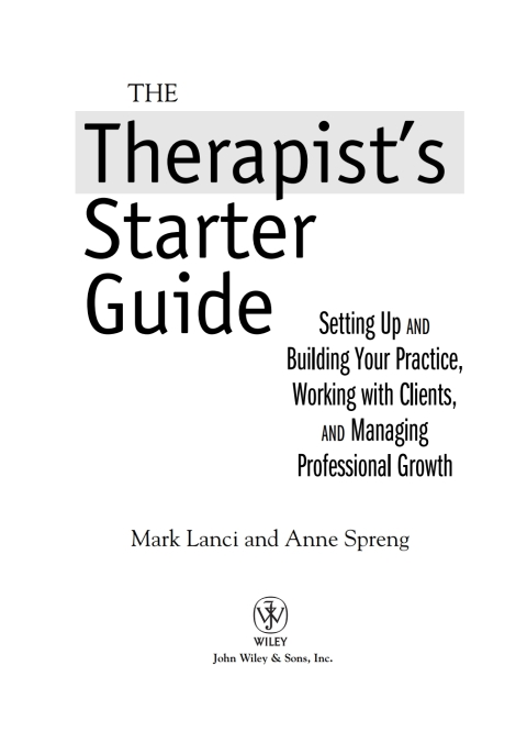 Cover image for book The Therapist's Starter Guide