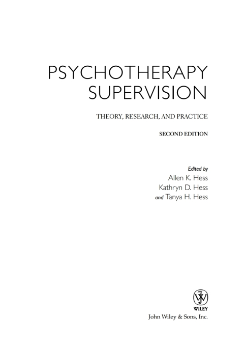 Cover image for book Psychotherapy Supervision