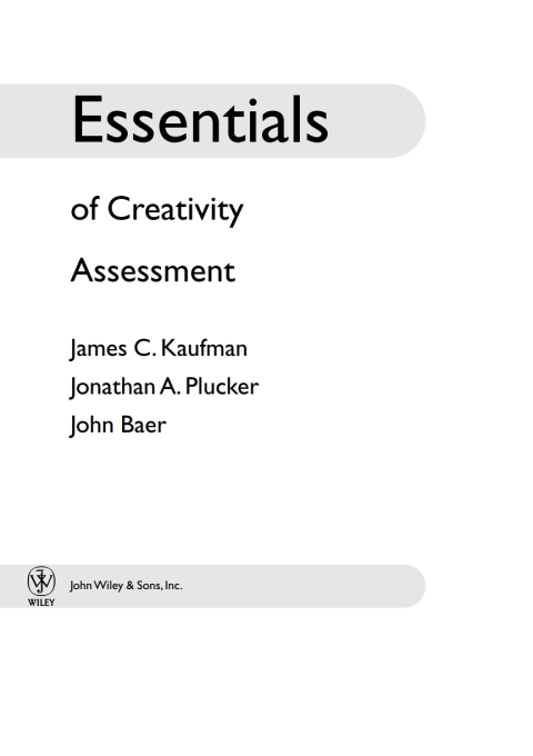 Essentials of Creativity Assessment 