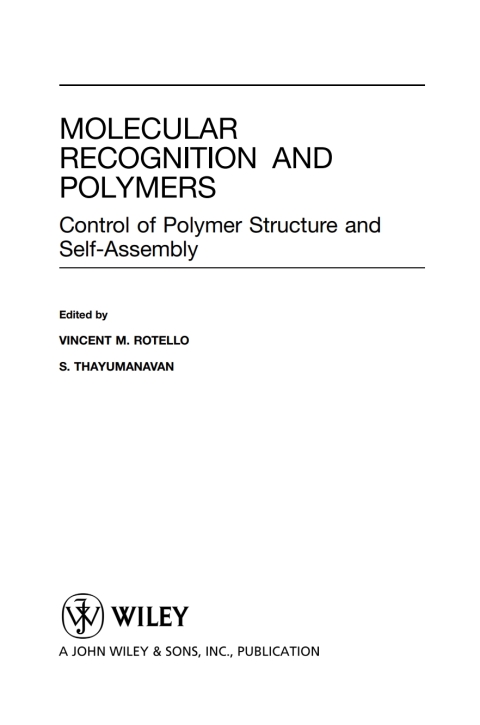 Cover image for book Molecular Recognition and Polymers