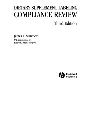 Dietary Supplement Labeling Compliance Review