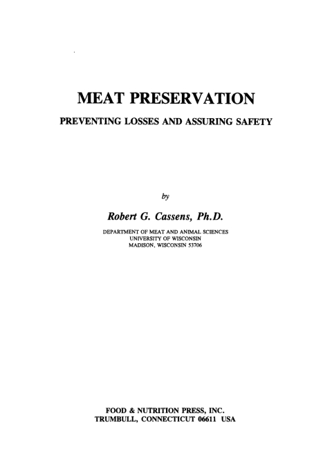 Cover image for book Meat Preservation