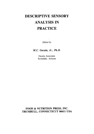 Descriptvie Sensory Analysis in Practice