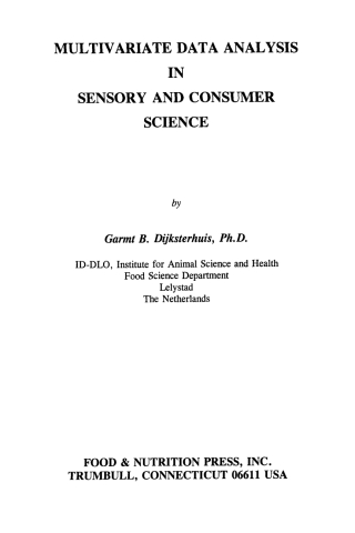 Multivariate Data Analysis in Sensory and Consumer Science
