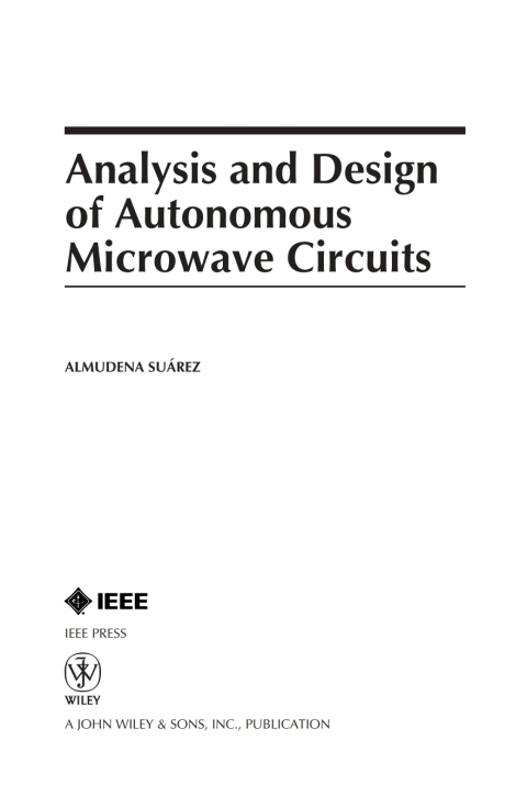Cover image for book Analysis and Design of Autonomous Microwave Circuits