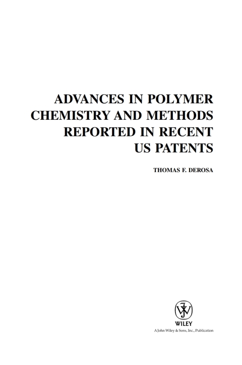 Cover image for book Advances in Polymer Chemistry and Methods Reported in Recent US Patents