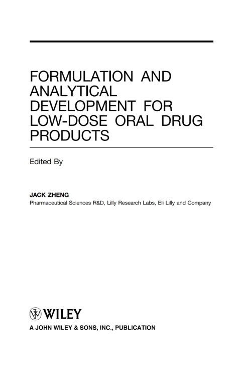 Cover image for book Formulation and Analytical Development for Low-Dose Oral Drug Products