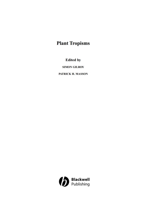 Cover image for book Plant Tropisms
