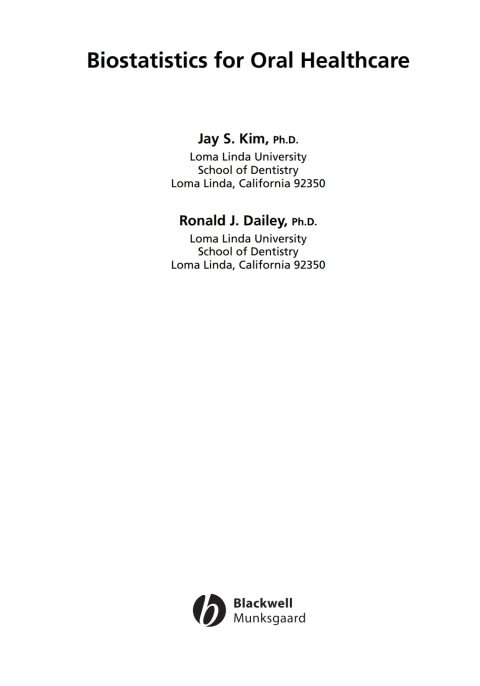 Cover image for book Biostatistics for Oral Healthcare