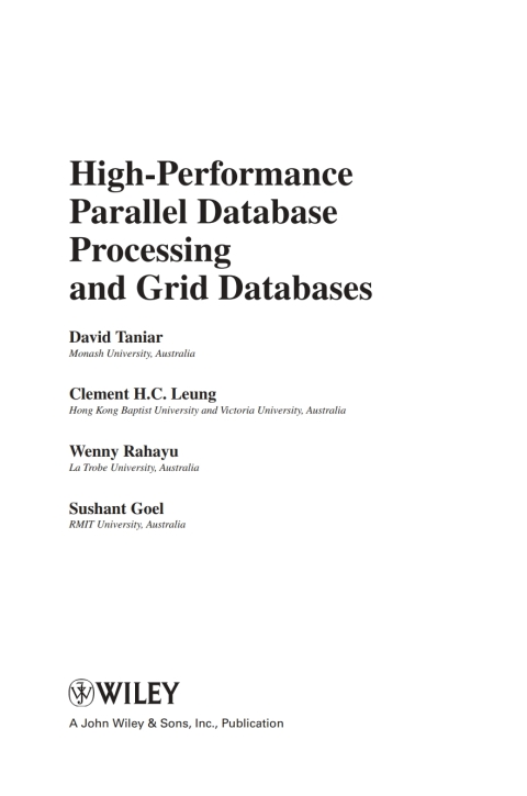 Cover image for book High-Performance Parallel Database Processing and Grid Databases