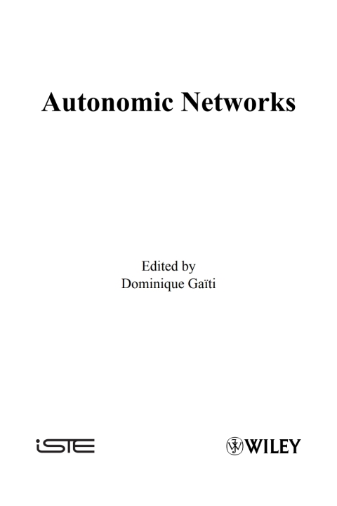 Cover image for book Autonomic Networks
