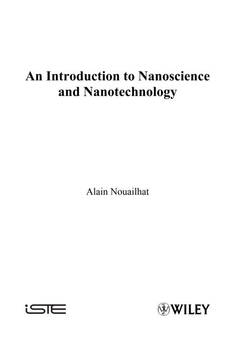 Cover image for book An Introduction to Nanoscience and Nanotechnology