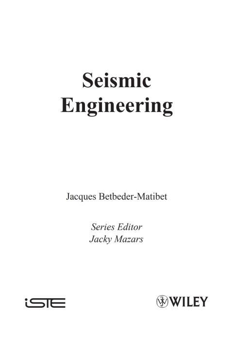 Cover image for book Seismic Engineering